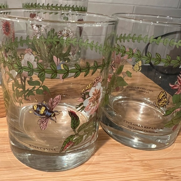Portmeirion Botanic Garden Glasses Old Fashioned Tumbler 12 OZ Set Of 4 Flower - Picture 3 of 3